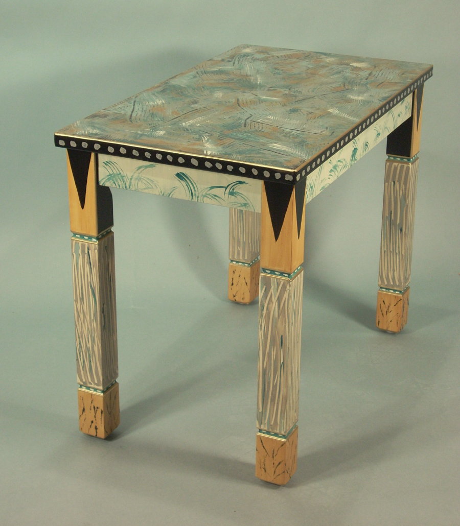 TWO-S-CLVB-7-CARVEDLEGVANITYBENCH7TEAL-CARAMEL-GREYEND.JPG